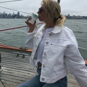 Zara White Jean Jacket